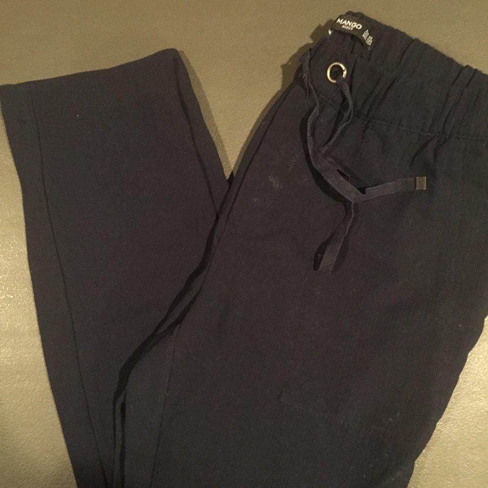 XS navy drawstring Mango slacks!